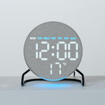 Elegante sveglia digitale a LED da scrivania o da comodino con luce ambientale inferiore, timer per il conto alla rovescia, data e temperatura.