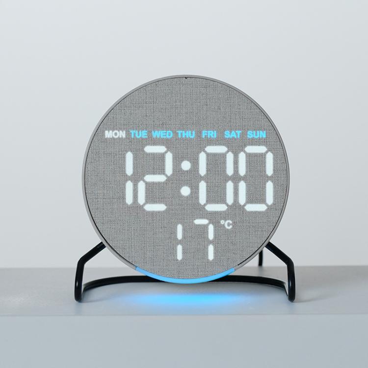 Elegante sveglia digitale a LED da scrivania o da comodino con luce ambientale inferiore, timer per il conto alla rovescia, data e temperatura.