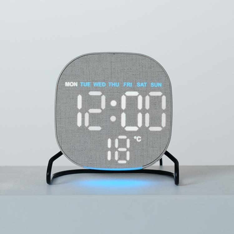 Elegante sveglia digitale a LED da scrivania o da comodino con luce ambientale inferiore, timer per il conto alla rovescia, data e temperatura.