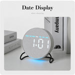 Elegante sveglia digitale a LED da scrivania o da comodino con luce ambientale inferiore, timer per il conto alla rovescia, data e temperatura.