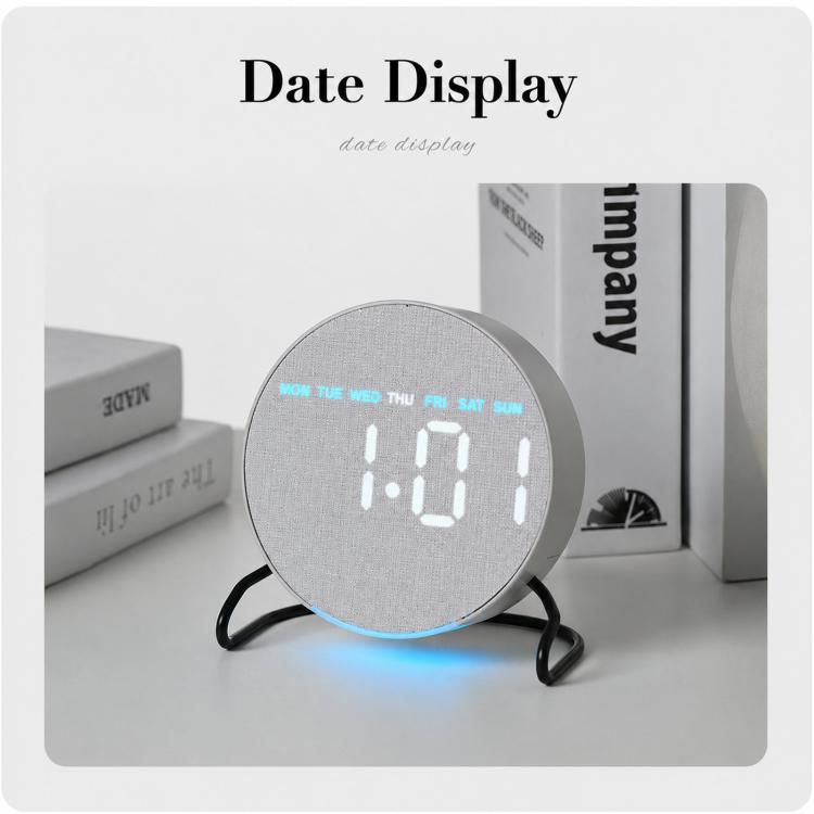Elegante sveglia digitale a LED da scrivania o da comodino con luce ambientale inferiore, timer per il conto alla rovescia, data e temperatura.