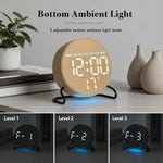 Elegante sveglia digitale a LED da scrivania o da comodino con luce ambientale inferiore, timer per il conto alla rovescia, data e temperatura.