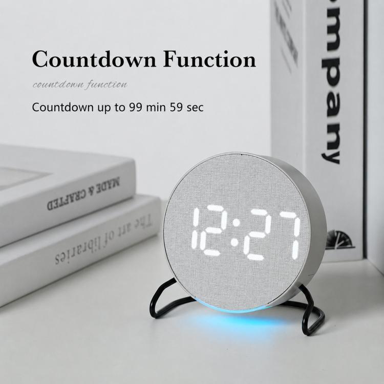 Elegante sveglia digitale a LED da scrivania o da comodino con luce ambientale inferiore, timer per il conto alla rovescia, data e temperatura.