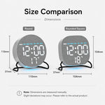 Elegante sveglia digitale a LED da scrivania o da comodino con luce ambientale inferiore, timer per il conto alla rovescia, data e temperatura.