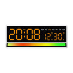 Sveglia digitale a LED con illuminazione RGB ad attivazione sonora, ampio display con visualizzazione di data/giorno/temperatura, uscita USB.