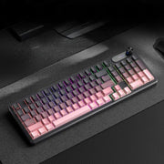 Tastiera meccanica da gioco RGB impermeabile e silenziosa FURYCUBE a 98 tasti, Blackberry Side-Printed Wired, Misty Pink Side-Printed Wired, Misty Pink Side-Printed Tri-Mode Wired + 2.4G Wireless + Bluetooth, Russian Polar Day Side-Printed Wired       ...