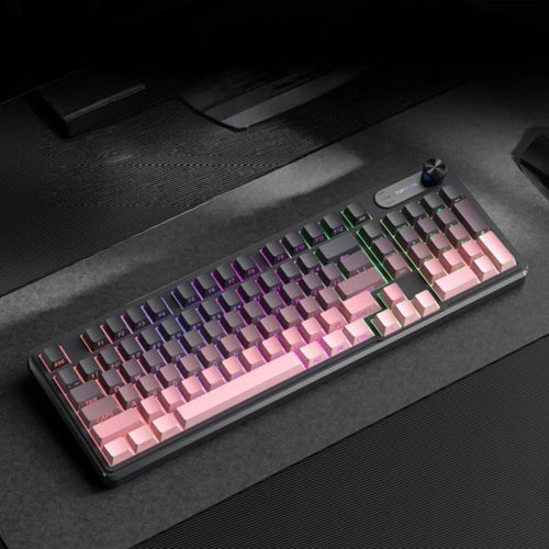 Tastiera meccanica da gioco RGB impermeabile e silenziosa FURYCUBE a 98 tasti, Blackberry Side-Printed Wired, Misty Pink Side-Printed Wired, Misty Pink Side-Printed Tri-Mode Wired + 2.4G Wireless + Bluetooth, Russian Polar Day Side-Printed Wired       ...
