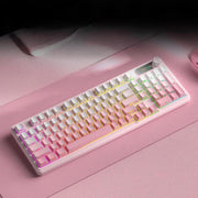 Tastiera meccanica da gioco RGB impermeabile e silenziosa FURYCUBE a 98 tasti, Blackberry Side-Printed Wired, Misty Pink Side-Printed Wired, Misty Pink Side-Printed Tri-Mode Wired + 2.4G Wireless + Bluetooth, Russian Polar Day Side-Printed Wired       ...