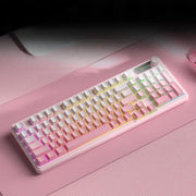 Tastiera meccanica da gioco RGB impermeabile e silenziosa FURYCUBE a 98 tasti, Blackberry Side-Printed Wired, Misty Pink Side-Printed Wired, Misty Pink Side-Printed Tri-Mode Wired + 2.4G Wireless + Bluetooth, Russian Polar Day Side-Printed Wired       ...