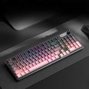 Tastiera meccanica da gioco RGB impermeabile e silenziosa FURYCUBE a 98 tasti, Blackberry Side-Printed Wired, Misty Pink Side-Printed Wired, Misty Pink Side-Printed Tri-Mode Wired + 2.4G Wireless + Bluetooth, Russian Polar Day Side-Printed Wired       ...