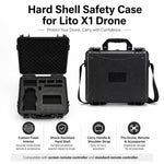 Custodia protettiva antiurto per drone DJI Lito 1 / X1, portatile e impermeabile per esterni., Black No Shoulder Strap, Black With Shoulder Strap