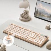 Tastiera meccanica cablata FURYCUBE per gaming e musica, Creamy, Skin Tone, Semi-transparent White, Semi-transparent Light Green