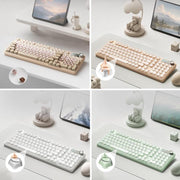 Tastiera meccanica cablata FURYCUBE per gaming e musica, Creamy, Skin Tone, Semi-transparent White, Semi-transparent Light Green