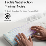Tastiera meccanica cablata FURYCUBE per gaming e musica, Creamy, Skin Tone, Semi-transparent White, Semi-transparent Light Green