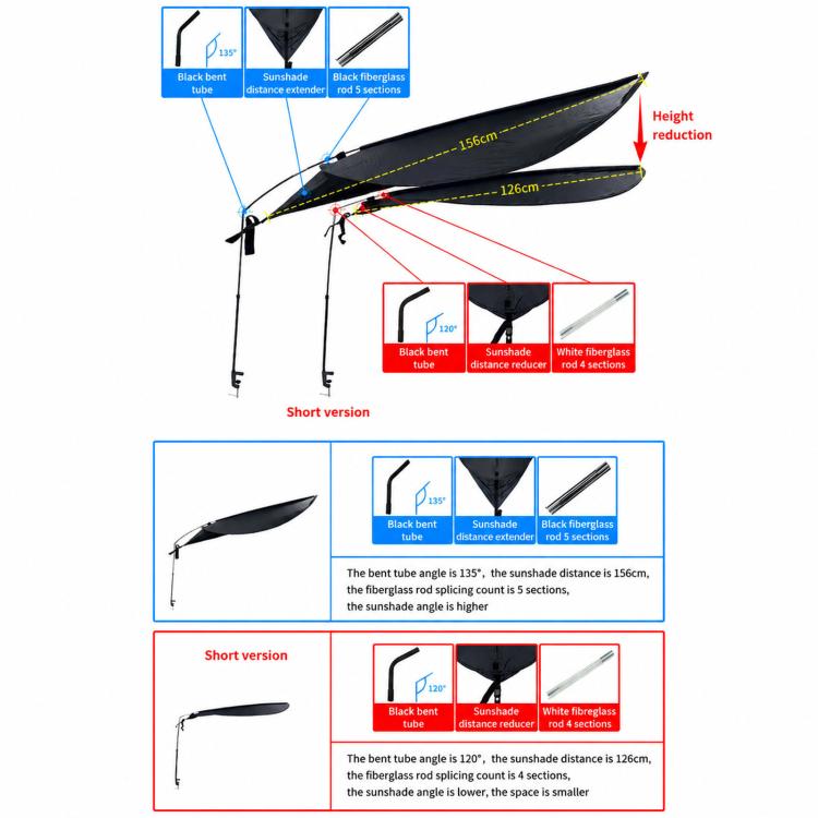 Tenda parasole per ufficio, per la privacy, che blocca i raggi solari diretti dell'aria condizionata., Long Black, Short Black, Long White, Long Red
