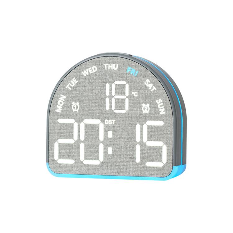 Sveglia digitale a LED con luce ambientale inferiore, orologio da scrivania con indicazione della temperatura, ora legale e doppia sveglia.