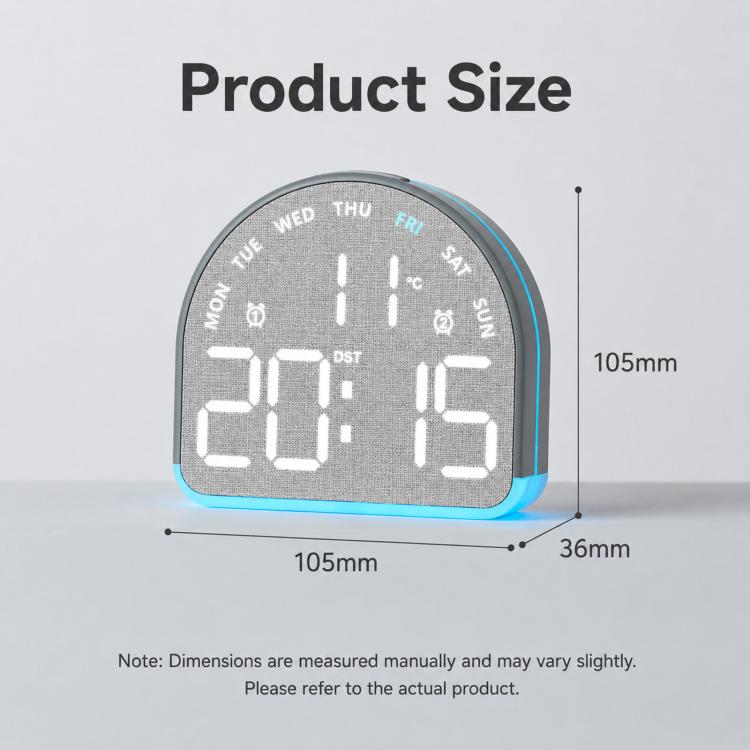 Sveglia digitale a LED con luce ambientale inferiore, orologio da scrivania con indicazione della temperatura, ora legale e doppia sveglia.