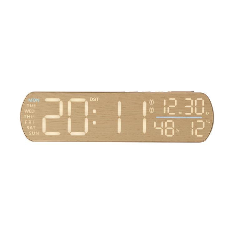 Sveglia digitale a LED con visualizzazione della temperatura, ora legale e doppio allarme., 6665A Wood Grain, 6665B Fabric Texture, 6686A Wood Grain, 6686B Fabric Texture