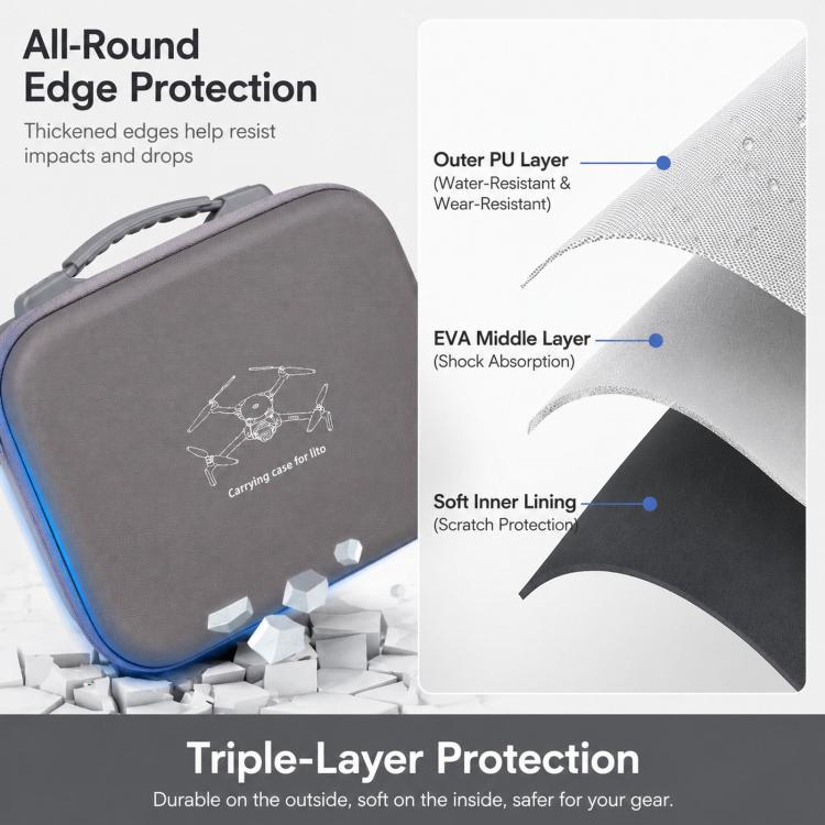 Borsa portaoggetti per drone DJI Lito 1 e telecomando standard, borsa a tracolla portatile per esterni.