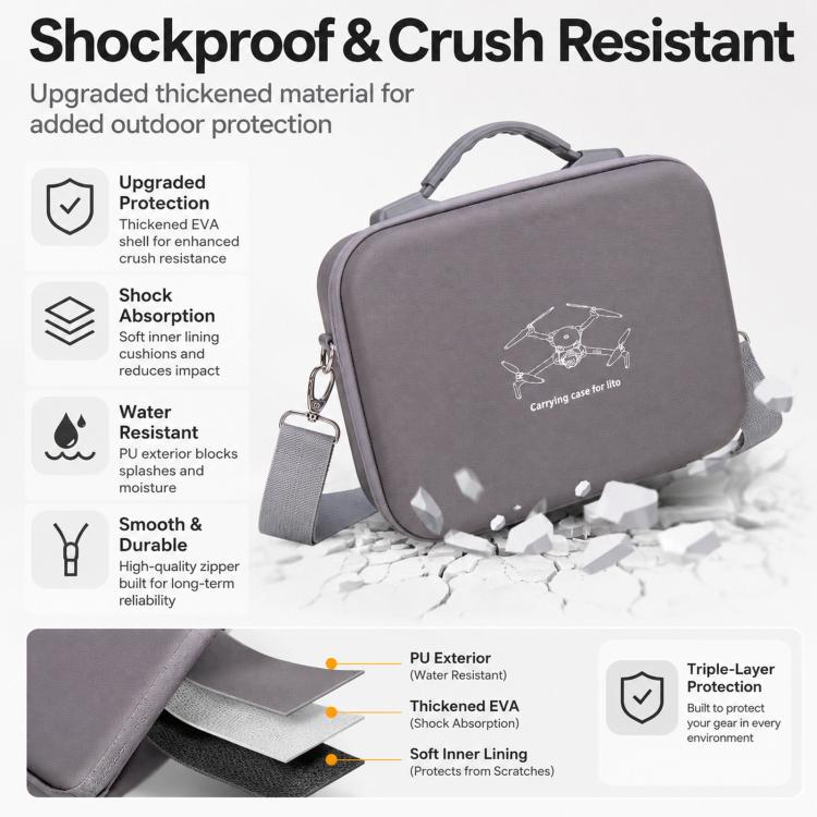 Borsa portaoggetti per drone DJI Lito 1 e telecomando standard, borsa a tracolla portatile per esterni.