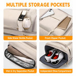 Zaino da viaggio espandibile, approvato per il trasporto aereo, zaino da palestra con scomparto per scarpe e porta USB.