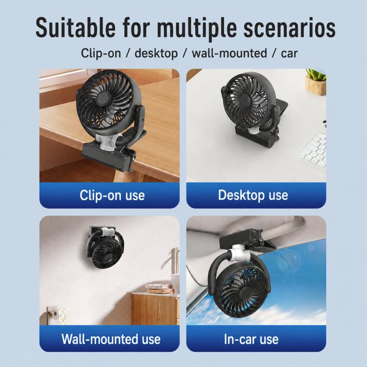 Ventilatore auto portatile F4508 con clip e 3 velocità