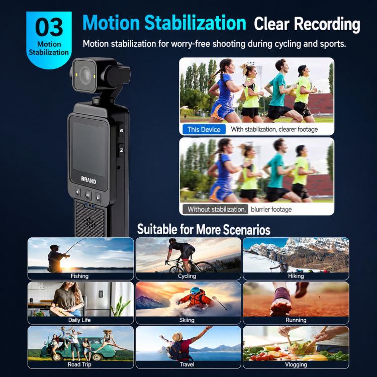 Videocamera indossabile WiFi 1080P con obiettivo girevole e clip