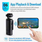Videocamera indossabile WiFi 1080P con obiettivo girevole e schermo da 1,6 pollici, ideale per lo sport e come action camera tascabile con clip., DV01 1080P