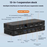 Blueendless Dock di espansione TYPE-C con splitter per video 4K a 60Hz ad alta definizione.