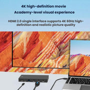 Blueendless Dock di espansione TYPE-C con splitter per video 4K a 60Hz ad alta definizione.