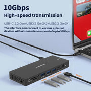 Blueendless Dock di espansione TYPE-C con splitter per video 4K a 60Hz ad alta definizione.