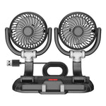 Ventilatore di raffreddamento F5505 a doppia testa, 3 velocità, con supporto per telefono, angolo regolabile e bassa rumorosità., F5505