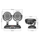 Ventilatore di raffreddamento F5505 a doppia testa, 3 velocità, con supporto per telefono, angolo regolabile e bassa rumorosità., F5505