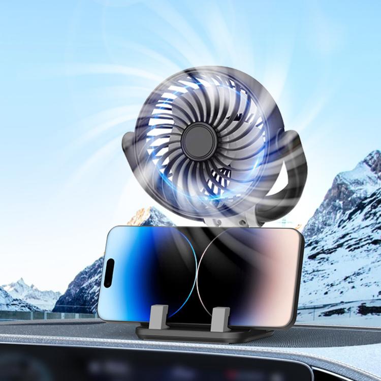 Ventilatore auto F5504 con supporto telefono regolabile