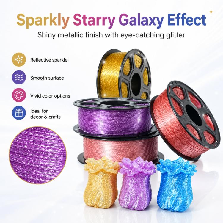 Filamento PETG glitterato 1,75 mm bobina 1 kg
