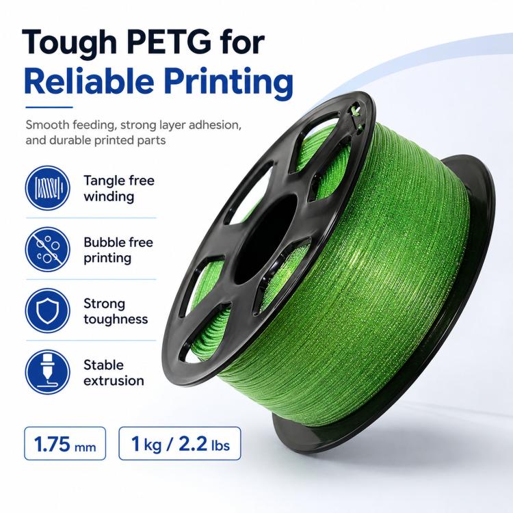 Filamento PETG glitterato 1,75 mm bobina 1 kg