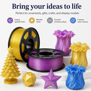 Filamento PETG glitterato da 1,75 mm, bobina da 1 kg, effetto galassia stellata scintillante, materiale resistente per stampa 3D