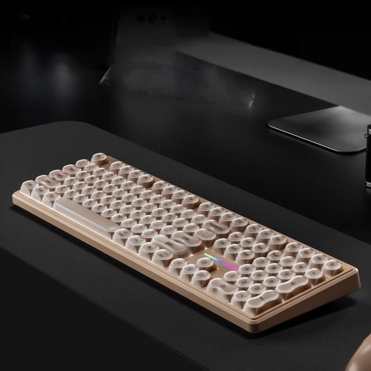 Tastiera da gioco FURYCUBE Tri-Mode cablata + wireless 2.4G Bluetooth RGB con feedback meccanico