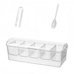 Vassoio per congelatore estivo a 5 scomparti per frutta, verdura e snack, contenitore per cubetti di ghiaccio e alimenti.