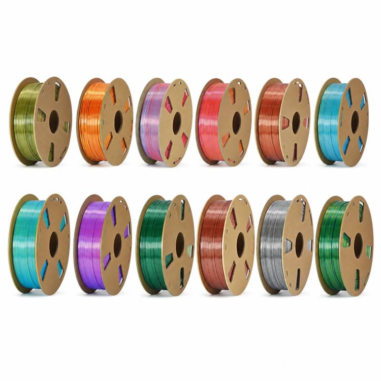 Filamento PLA bicolore effetto seta 1,75 mm bobina 1 kg