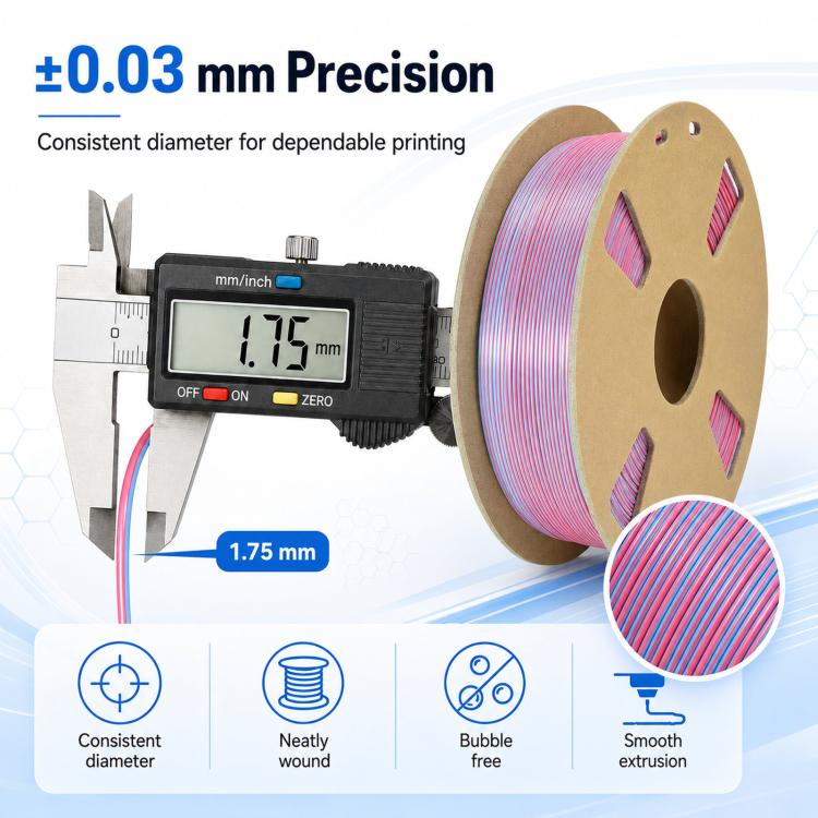 Filamento PLA bicolore effetto seta 1,75 mm bobina 1 kg