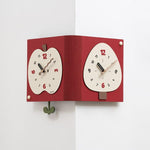 Orologio da parete angolare minimalista a doppia faccia per soggiorno WOZOOM, Red Medium, Red Large, Beige Large