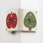 Orologio da parete angolare minimalista a doppia faccia per soggiorno WOZOOM, Red Medium, Red Large, Beige Large