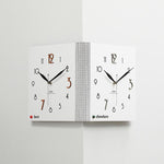 WOZOOM Orologio da parete angolare bifacciale, semplice e decorativo per gli angoli del soggiorno, White Medium, White Large, Woodgrain Brown Medium, Woodgrain Brown Large
