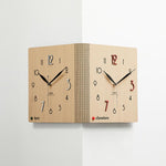 WOZOOM Orologio da parete angolare bifacciale, semplice e decorativo per gli angoli del soggiorno, White Medium, White Large, Woodgrain Brown Medium, Woodgrain Brown Large