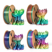 Filamento PLA Silk Rainbow da 1,75 mm, bobina da 1 kg, effetto cangiante e sfumato, materiale per stampa 3D.