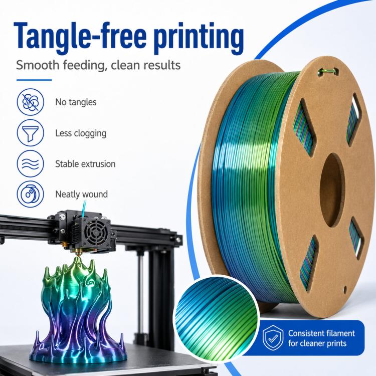 Filamento PLA Silk Rainbow 1,75 mm bobina 1 kg effetto cangiante