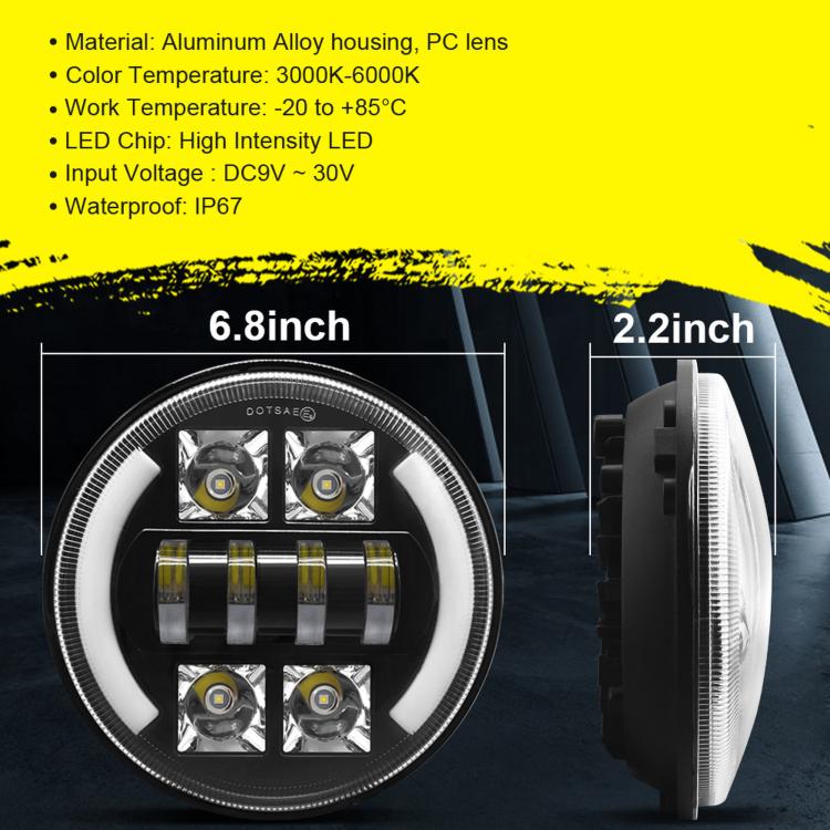 Fari anteriori a mezzaluna con quattro riflettori da 7 pollici M4 per Jeep Wrangler