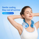Fascia rinfrescante per il collo indossabile, riutilizzabile, in morbido PVC, con ghiaccio per il collo, ricaricabile, a mani libere, per un sollievo immediato.