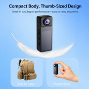 Videocamera indossabile con cordino magnetico, obiettivo girevole, WiFi, mini videocamera per vlog, action cam con stabilizzazione elettronica dell'immagine (EIS), registratore video., 1080P, 4K